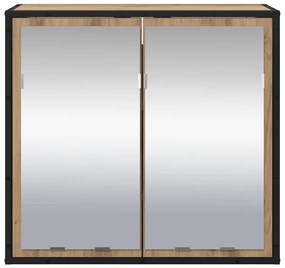 vidaXL Καθρέφτης Ντουλάπα Μπάνιου με ράφι artisan δρυς 65 x 20 x 60 εκ