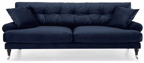 Καναπές Seattle E120, Αριθμός θέσεων: 3, Μπλε, 222x100x87cm, Ταπισερί, Πόδια: Ρόδες, Ξύλο | Epipla1.gr