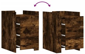 vidaXL Κομοδίνο Καπνιστή Δρυς 45x50x65 εκ. από Επεξεργασμένο Ξύλο