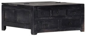 Τραπεζάκι Σαλονιού Μαύρο 65 x 65 x 30 εκ. από Μασίφ Ξύλο Μάνγκο - Μαύρο