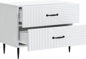 vidaXL Κομοδίνο Λευκό 62 x 34,5 x 47,5 εκ Επεξεργασμένο Ξύλο