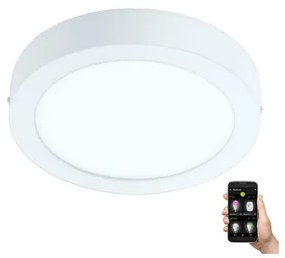 Στρογγυλό Επιφανείας Λευκό IP44 21cm LED Panel 16,5w 2700-6500K 2250lm Τηλεχειριστήριο Eglo Fueva 900103