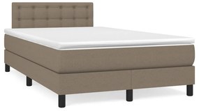 VidaXL Κρεβάτι Boxspring με Στρώμα & LED Taupe 120x190 εκ. Υφασμάτινο