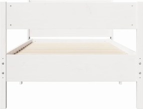 vidaXL Σκελετός Κρεβατιού Χωρίς Στρώμα Λευκό 100x200 εκ. Μασίφ Πεύκο
