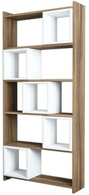 Βιβλιοθήκη Box 845HCT3601 80x22x170cm Walnut-White