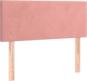 vidaXL Κρεβάτι Boxspring με Στρώμα Ροζ 120x190 εκ. Βελούδινο