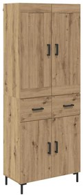 vidaXL Highboard με συρτάρι 2 pcs Artisan Oak Επεξεργασμένο ξύλο