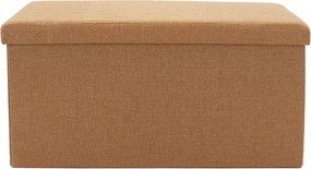 Σκαμπό-μπαούλο Greatness pakoworld ύφασμα μπεζ 76x38x38εκ