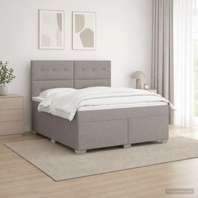 vidaXL Κρεβάτι box spring με στρώμα Taupe 160 x 200 cm Ύφασμα