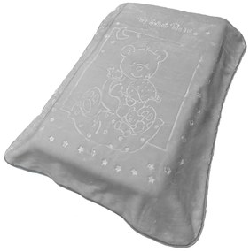 Κουβέρτα Βελουτέ Κούνιας (110x140) Dimcol Sweet Bear 13 Light Grey