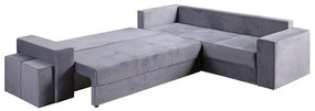 Γωνιακός Καναπές - Κρεβάτι LARA Γκρί 286x250x69εκ. 286x250x69 εκ.