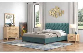 Savvidis Furniture  Σετ Κρεβατοκάμαρας 5τμχ 160x200 N63 Ύφασμα Με Επιλογή Χρώματος /Μελί Μελαμίνη BEST-8080256