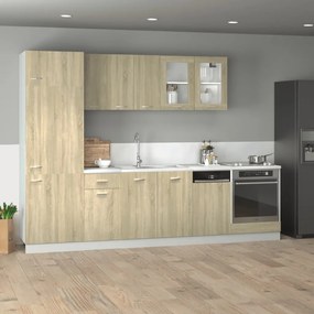 vidaXL Σετ Επίπλων Κουζίνας 8 Τεμαχίων Lyon Sonoma Δρυς Επεξ. Ξύλο