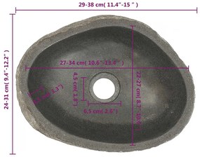 vidaXL Νιπτήρας River Stone Οβάλ (29-38)x(24-31) εκ.