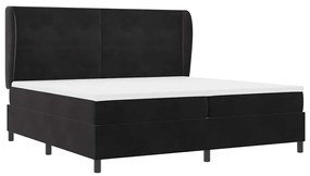 vidaXL Κρεβάτι με ελατήρια με στρώμα Μαύρο 200 x 200 cm Βελούδο