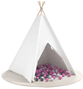 vidaXL Σκηνίτσα Teepee Λευκό 120 x 120 x 150 cm Υφάσμα, Πλαστικό