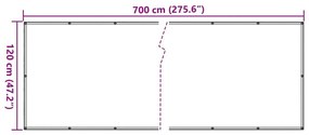 Περίφραξη Μπαλκονιού Προστατευτική Κρεμ 700x120 εκ. από PVC - Κρεμ