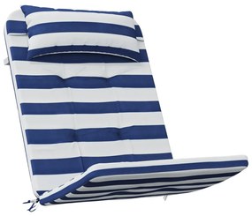 vidaXL Μαξιλάρια Καρέκλας Adirondack 2 τεμ. Μπλε&Λευκά Ριγέ Υφ. Oxford