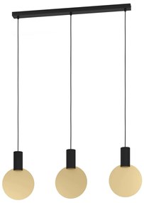 Φωτιστικό Κρεμαστό Eglo 900402 SARONA Μαύρο Ματ (Black Mat)|Χρυσό Χρώμα (Gold Coloured) 3000K