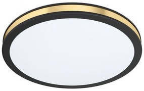 Φωτιστικό Οροφής-Πλαφονιέρα Led Pescaito 99406 Ø280 3000K Black-Gold Eglo Metal, Plastic