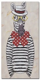 Πίνακας Σε Καμβά Mr. Zebra 016255 30x60xH1,8cm Multi Vertical Wood, Canvas