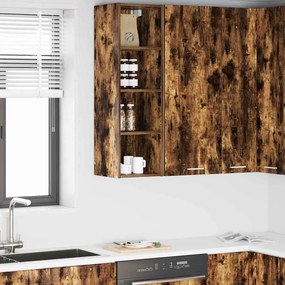 vidaXL Κρεμαστό ντουλάπι Riga Καπνιστό Δρύς 30 x 29,5 x 100 εκ.