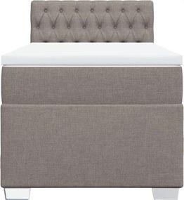 vidaXL Κρεβάτι Boxspring με Στρώμα Taupe 90x200 εκ. Υφασμάτινο