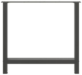 vidaXL Πόδια Τραπεζαρίας Ανθρακί 2 τεμ. 80x(72-73) εκ. Ατσάλι
