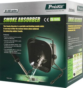 PROSKIT σταθμός απορρόφησης καπνού SS-593B με φίλτρο άνθρακα, 23W