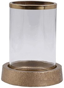 Βάση Ρεσώ Titul 017601 14x14x18cm Clear-Gold Αλουμίνιο,Γυαλί