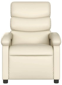 vidaXL Πολυθρόνα Ανακλινόμενη Κρεμ από Συνθετικό Δέρμα