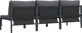 vidaXL Εξωτερικά Έπιπλα 3 Τεμάχιο Ανθρακί 80 x 80 x 71 cm Ατσάλι