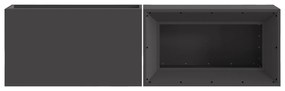 vidaXL Μαντεμένια Φωτιά με Αποθήκη Ξύλων Μαύρη 160x45x35 εκ. Ατσάλι