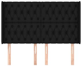 vidaXL Κεφαλάρι με Πτερύγια Μαύρο 163x16x118/128 εκ. Υφασμάτινο