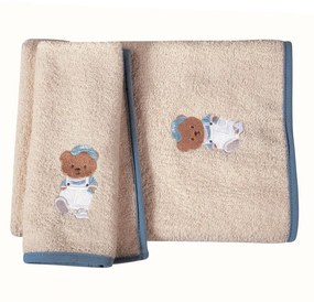 Πετσέτες Βρεφικές 8842 (Σετ 2τμχ) Beige-White Greenwich Polo Club Towels Set 70x130cm 100% Cotton