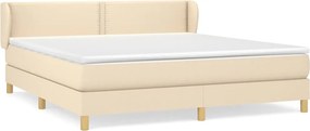 vidaXL Κρεβάτι Boxspring με Στρώμα Κρεμ 180x200 εκ. Υφασμάτινο