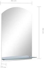 vidaXL Καθρέφτης Τοίχου με Ράφι 40 x 60 εκ. από Ψημένο Γυαλί