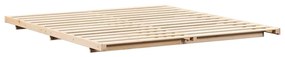 vidaXL Κρεβάτι δαπέδου Καφέ 180 x 210 cm Μασίφ ξύλο πεύκου