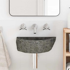 vidaXL Κρεμαστή Λεκάνη Γκρι (30-37) x (25-30) x 12 εκ. Πέτρα Ποταμού