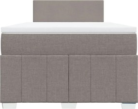 vidaXL Κρεβάτι Boxspring με Στρώμα Taupe 120x190 εκ. Υφασμάτινο