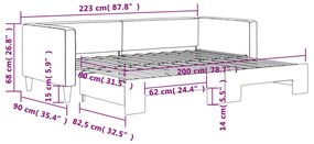 Καναπές Κρεβάτι Συρόμενος Taupe 80 x 200 εκ. Υφασμάτινος - Μπεζ-Γκρι