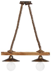 Φωτιστικό Οροφής Δίφωτο Heronia Petra 31-0879 Rope/Bronze