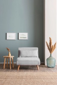 1-Seat Sofa-Bed Folde Single - Teddy Fabric - Grey Grey