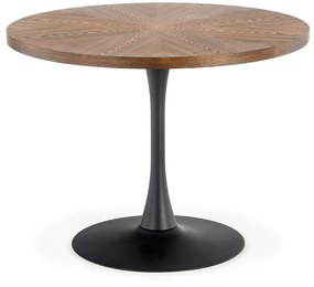Τραπέζι Houston 894, Καρυδί, Μαύρο, 75cm, 27 kg, Φυσικό ξύλο καπλαμά, Ινοσανίδες μέσης πυκνότητας, Μέταλλο | Epipla1.gr