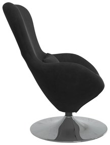 vidaXL Πολυθρόνα Αυγού Black Velvet