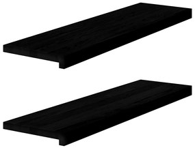 vidaXL Περβάζια παραθύρων 2 τεμ. Σκ. Καφέ 90x25x2 εκ. Μασίφ Ξύλο Δρυός