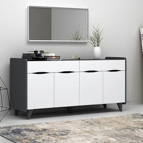 Μπουφές Sila Megapap χρώμα λευκό - γκρι 140x45x72εκ.