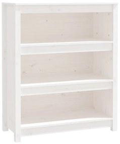vidaXL Βιβλιοθήκη Λευκή 80 x 35 x 97 εκ. από Μασίφ Ξύλο Πεύκου