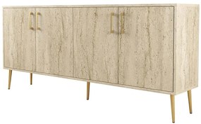 Μπουφές Kiev 845HCT5602 180x35x78cm Travertine Beige Μοριοσανίδα, Μελαμίνη