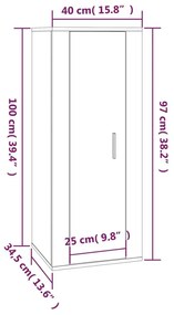 Σετ Επίπλων Τηλεόρασης 4 Τεμαχίων Καπνιστή δρυς Επεξ. Ξύλο - Καφέ